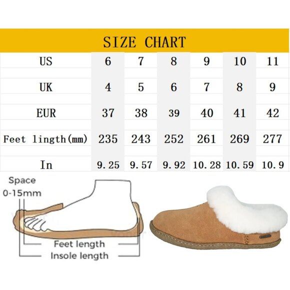 Women's Brown White Fuzzy Leather Collar Wool Lining Warm Slipper Boot Shoes - Picture 6 of 6